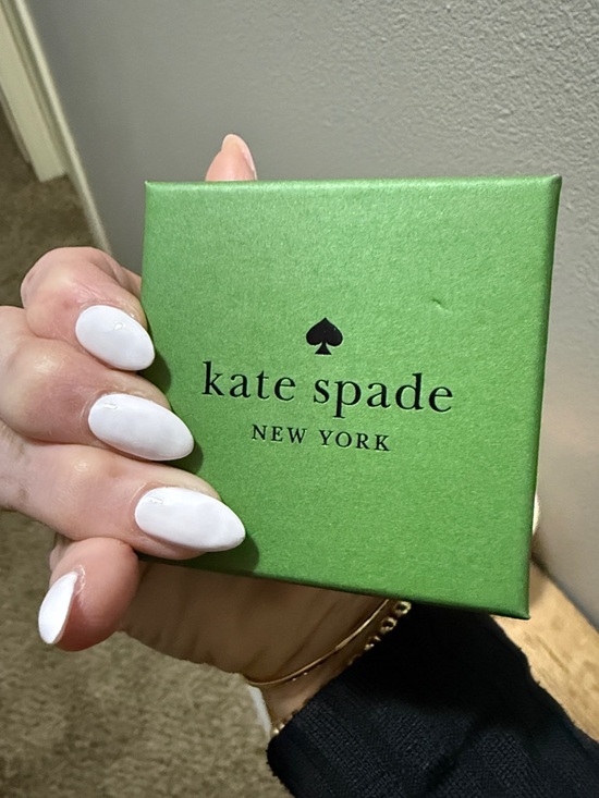 kate spade ♠️ Gold-Tone Earrings with  Green Stones; Includes Gift Box - Picture 3 of 3